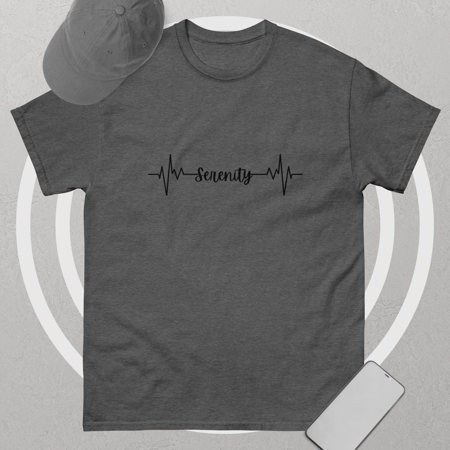 Serenity heartbeat Unisex classic tee_black font