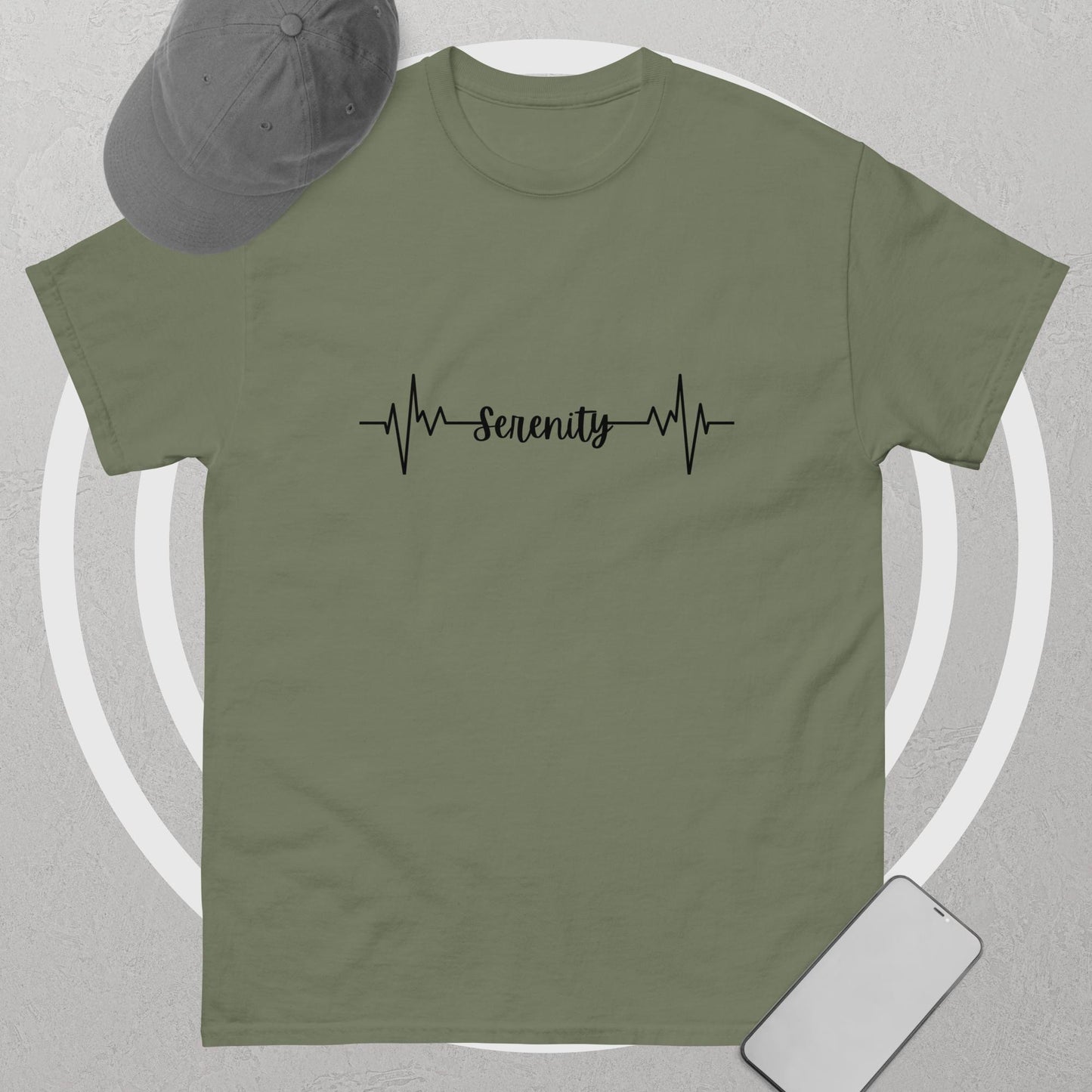 Serenity heartbeat Unisex classic tee_black font