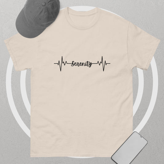 Serenity heartbeat Unisex classic tee_black font