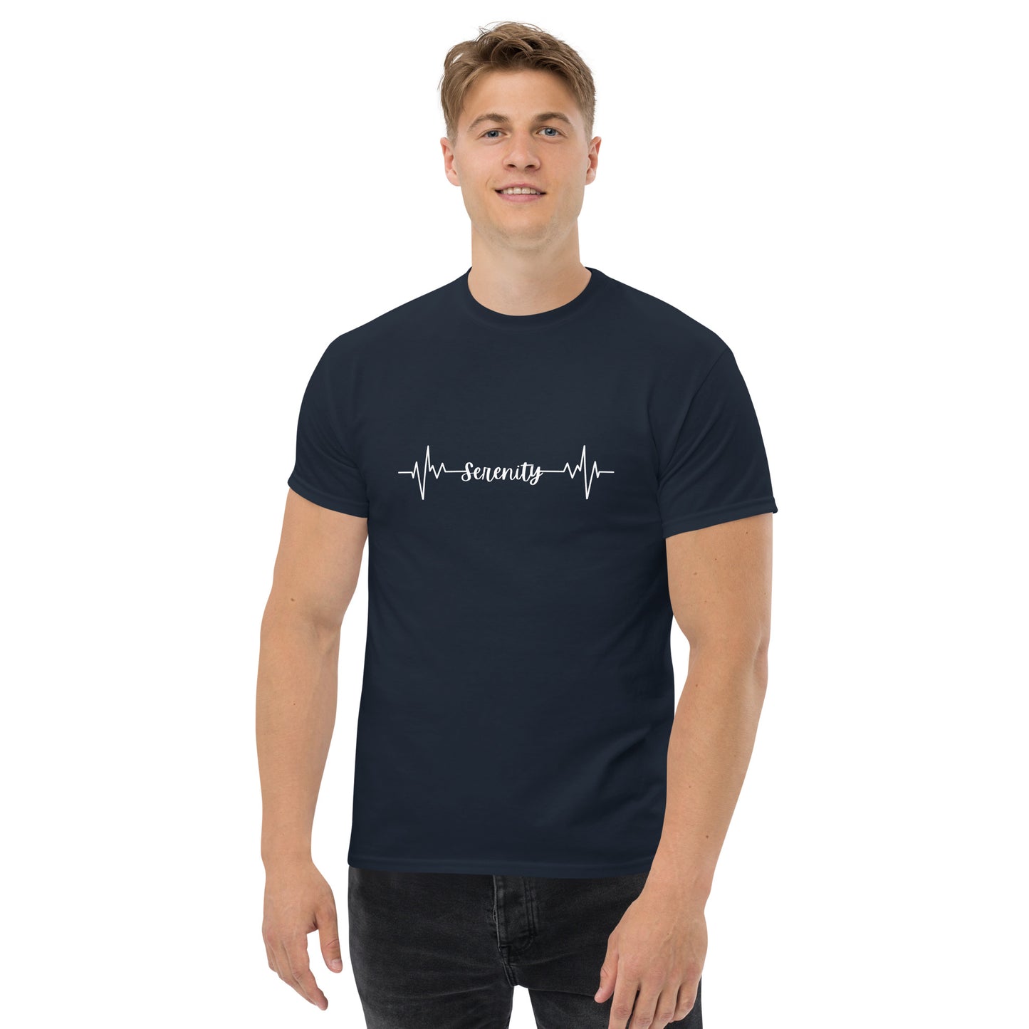 Serenity heartbeat Unisex Tee_white font