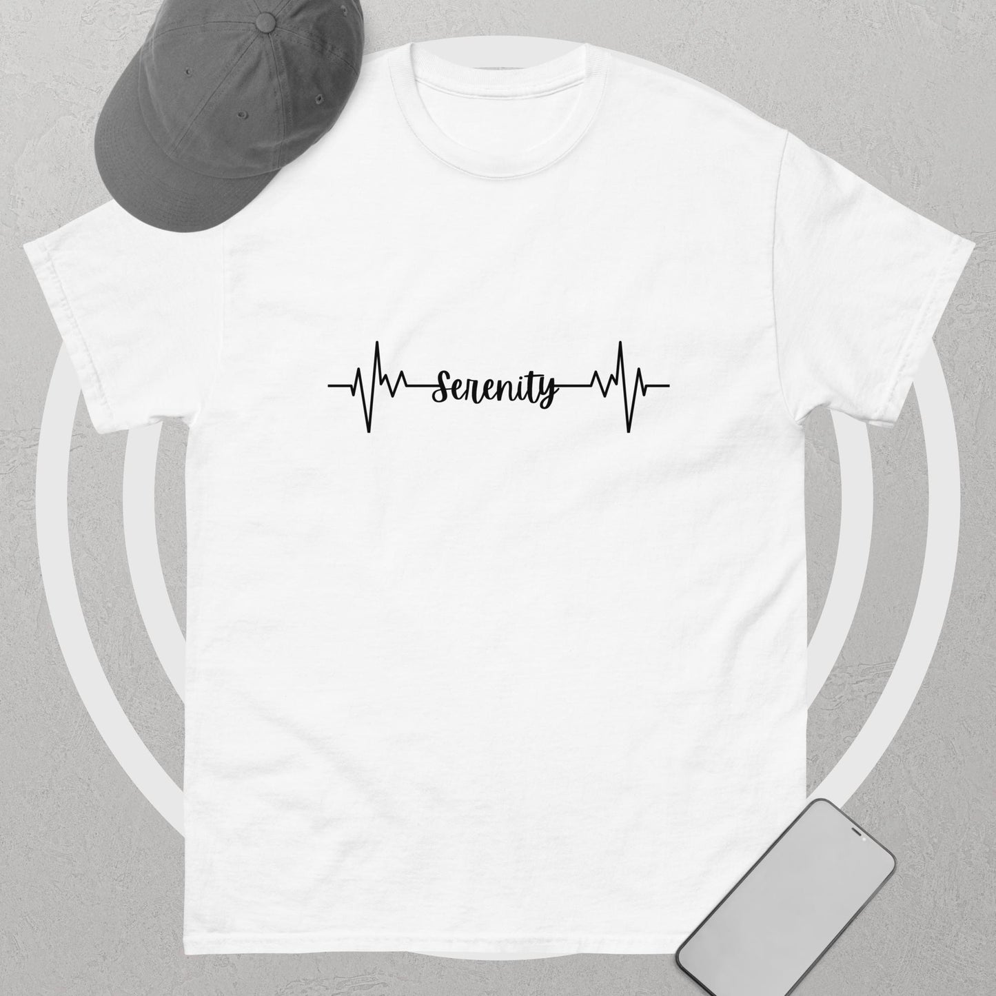 Serenity heartbeat Unisex classic tee_black font