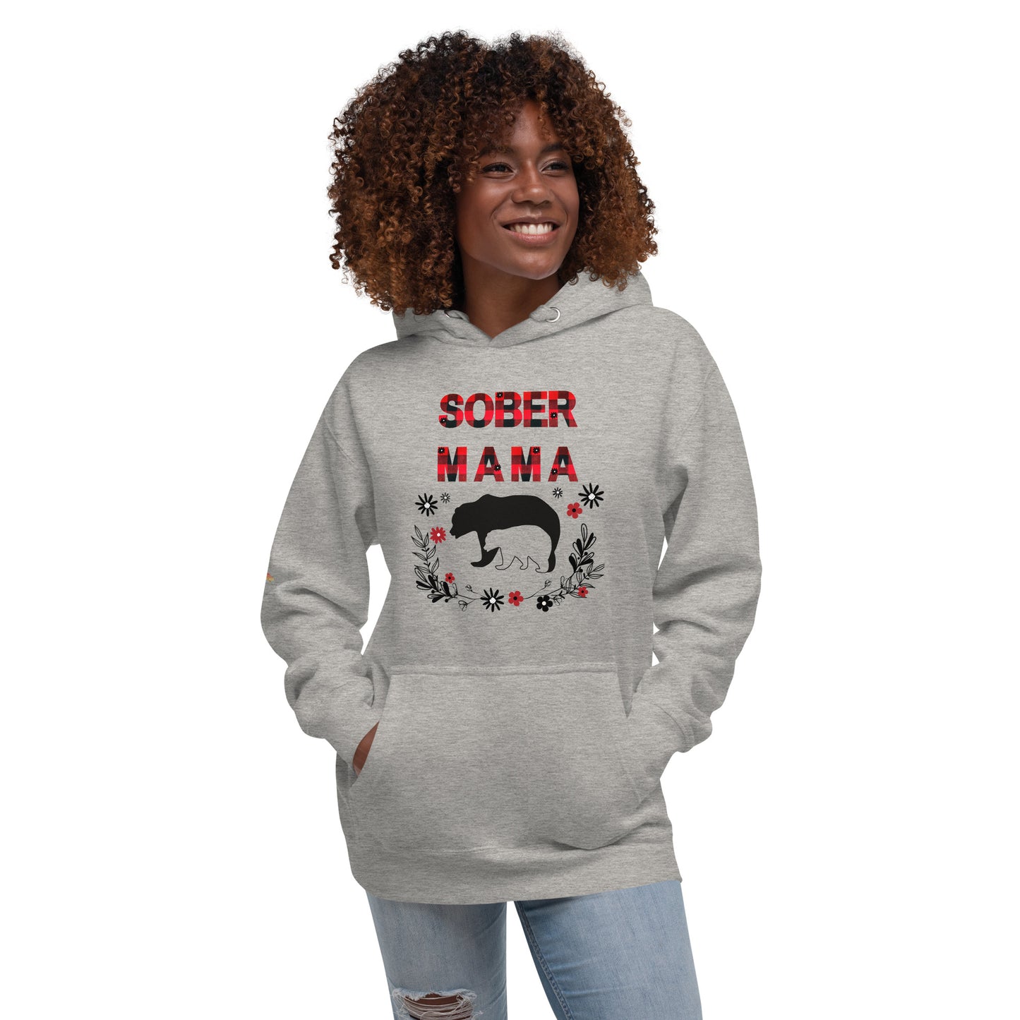 Sober Mama Plaid Print Unisex Hoodie