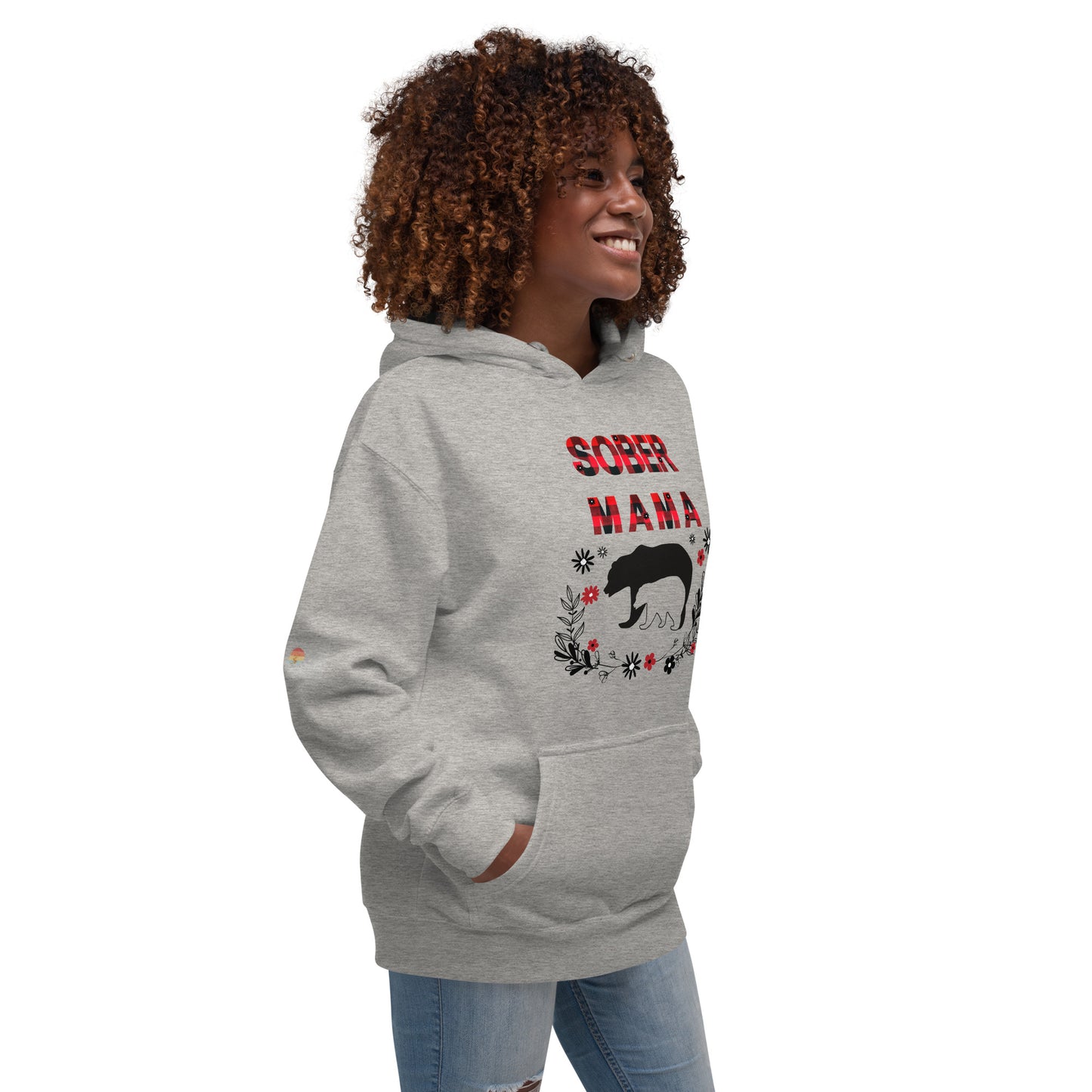 Sober Mama Plaid Print Unisex Hoodie