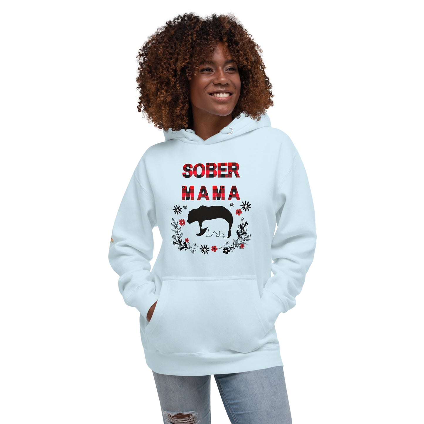 Sober Mama Plaid Print Unisex Hoodie