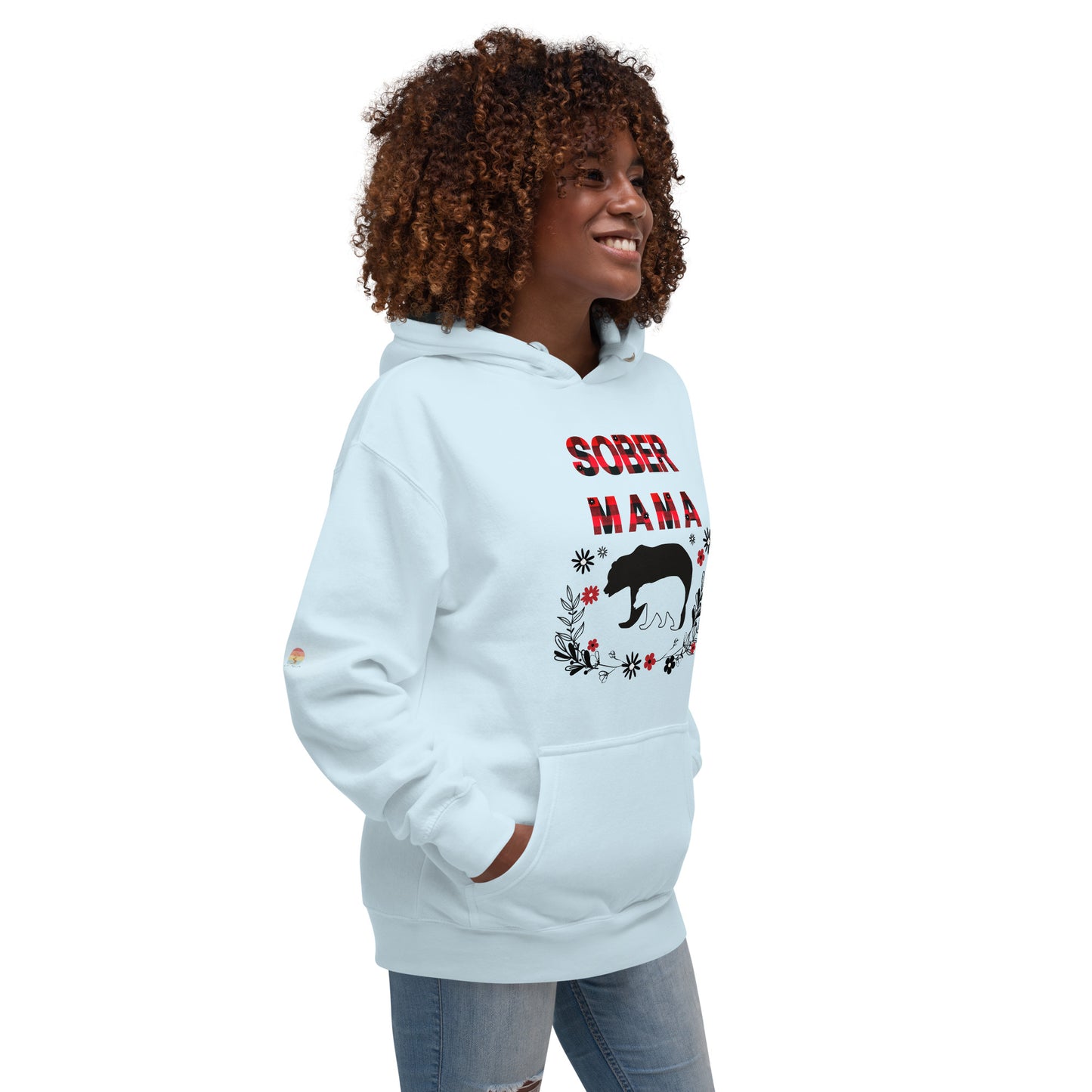 Sober Mama Plaid Print Unisex Hoodie