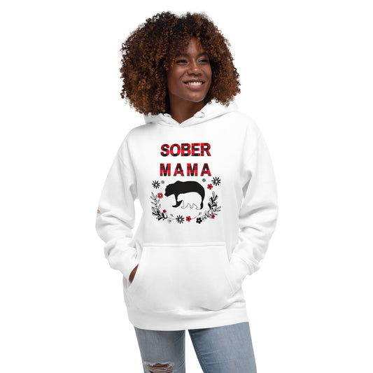 Sober Mama Plaid Print Unisex Hoodie