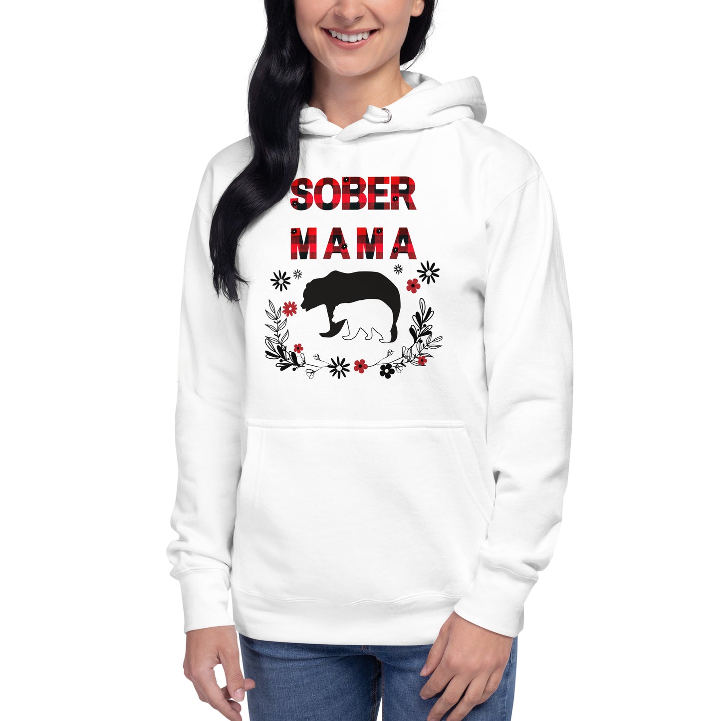 Sober Mama Plaid Print Unisex Hoodie