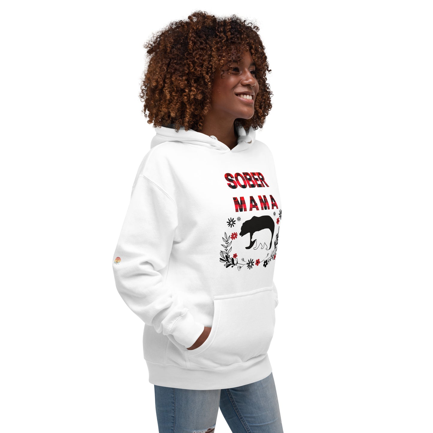 Sober Mama Plaid Print Unisex Hoodie