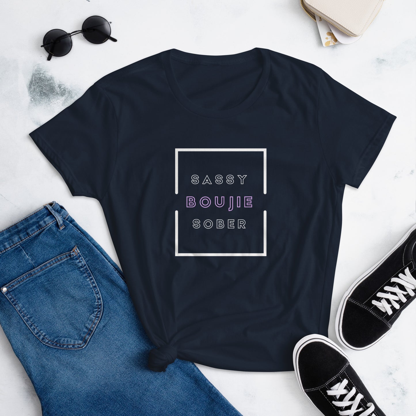 Sassy, Boujie, Sober Women's short sleeve t-shirt